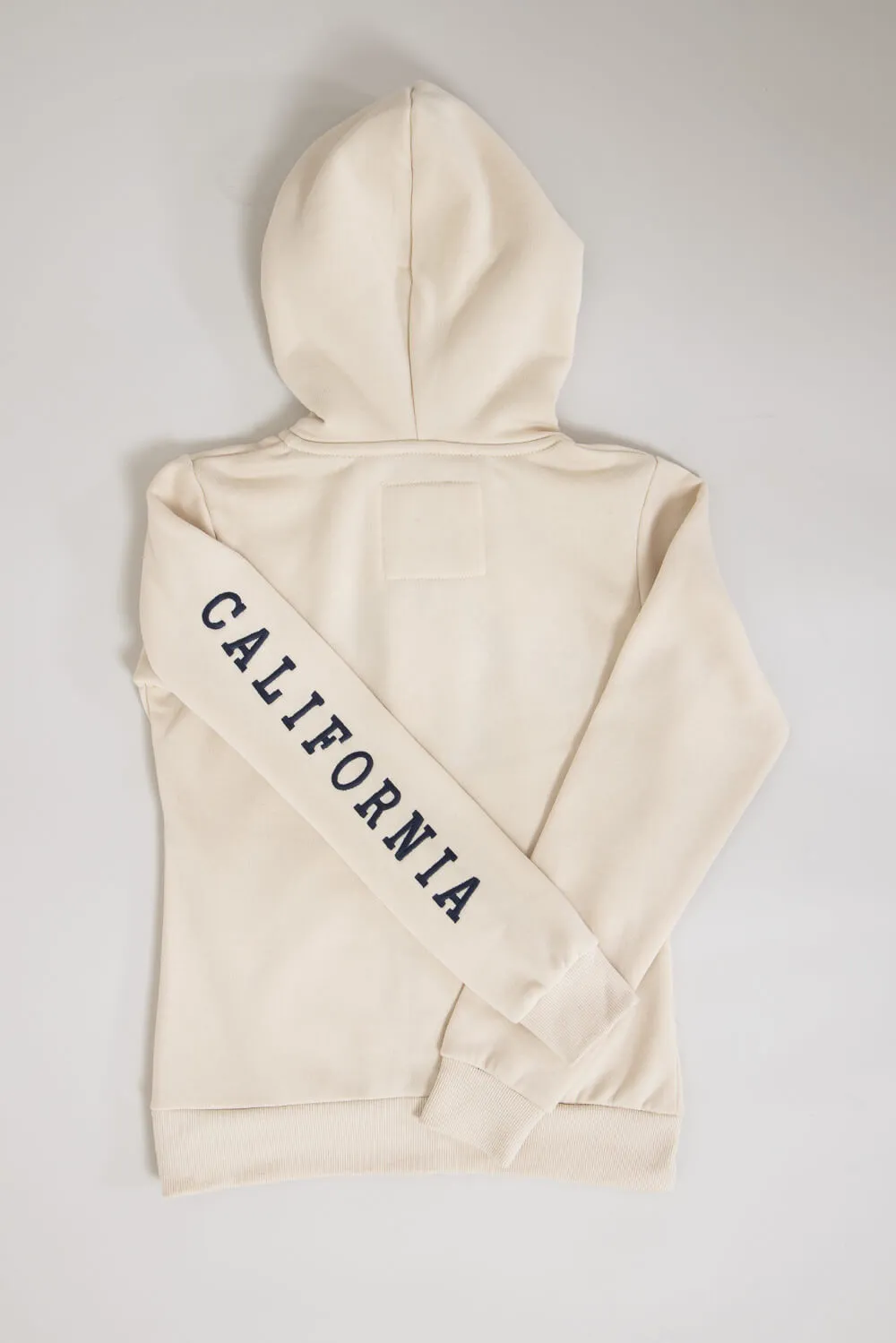 1897 Active Youth California Embroidered Full Zip Hoodie for Girls in Cream | K100-CREAM