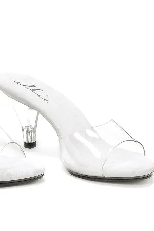 3 inch Clear Heel Mule
