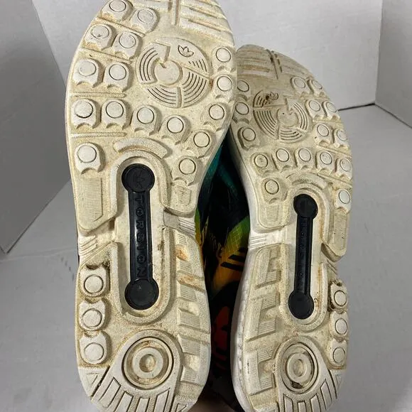 Adidas ZX Flux Core Multicolor Gradient Abstract Pattern Lace Up Sneakers Sz 11