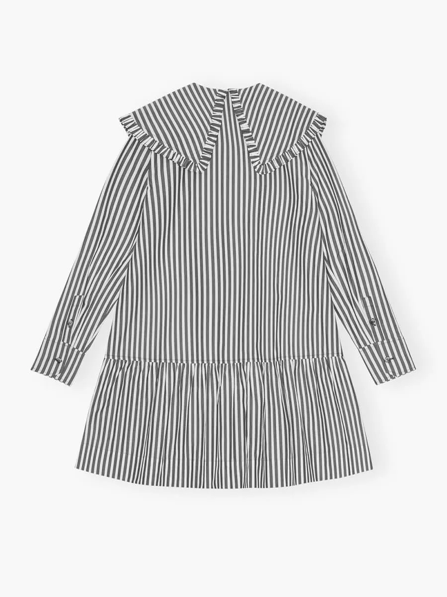 Black and White Stripe Mini Shirt Dress