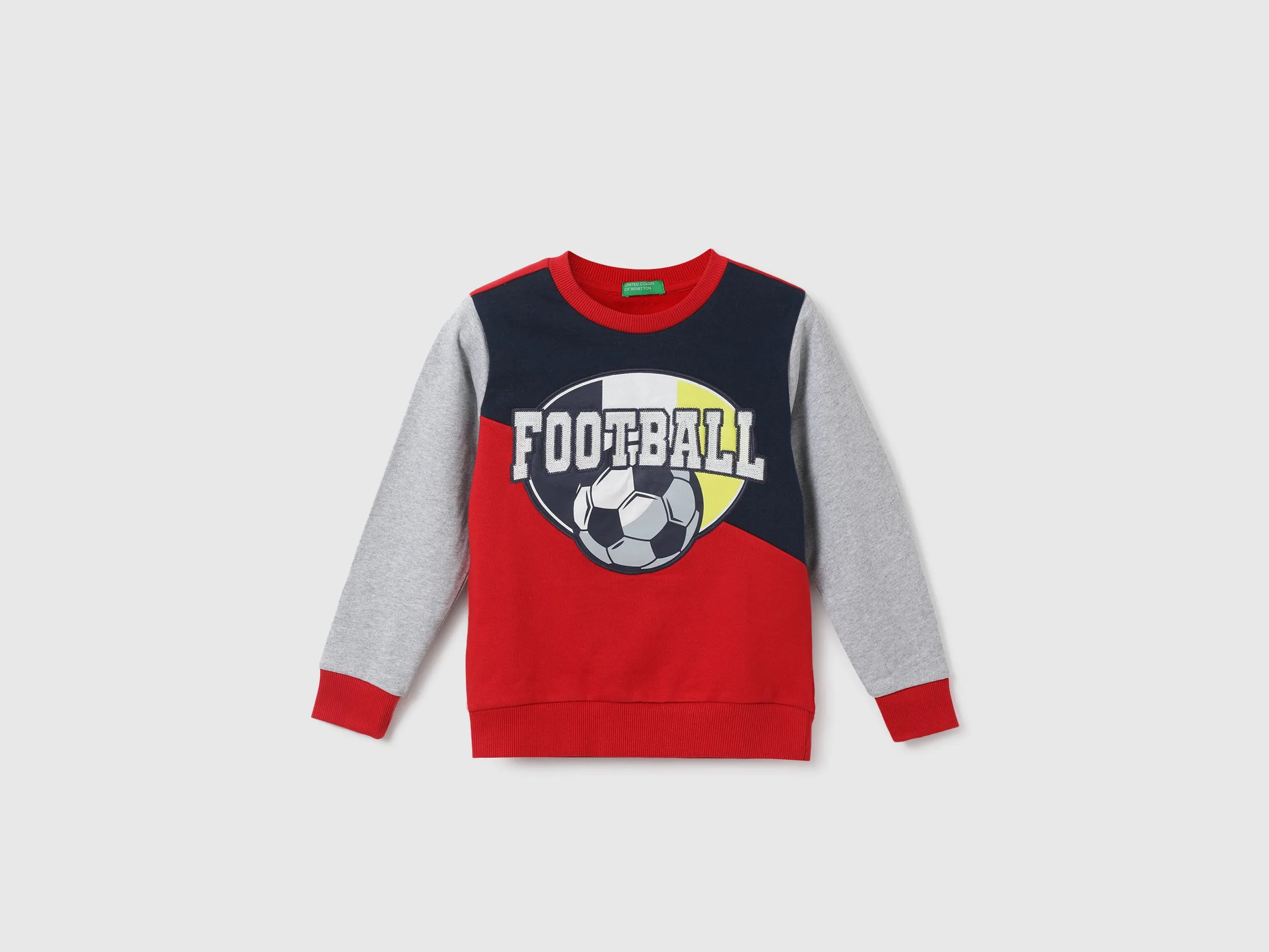 Boys Colorblock Round Neck Sweatshirt