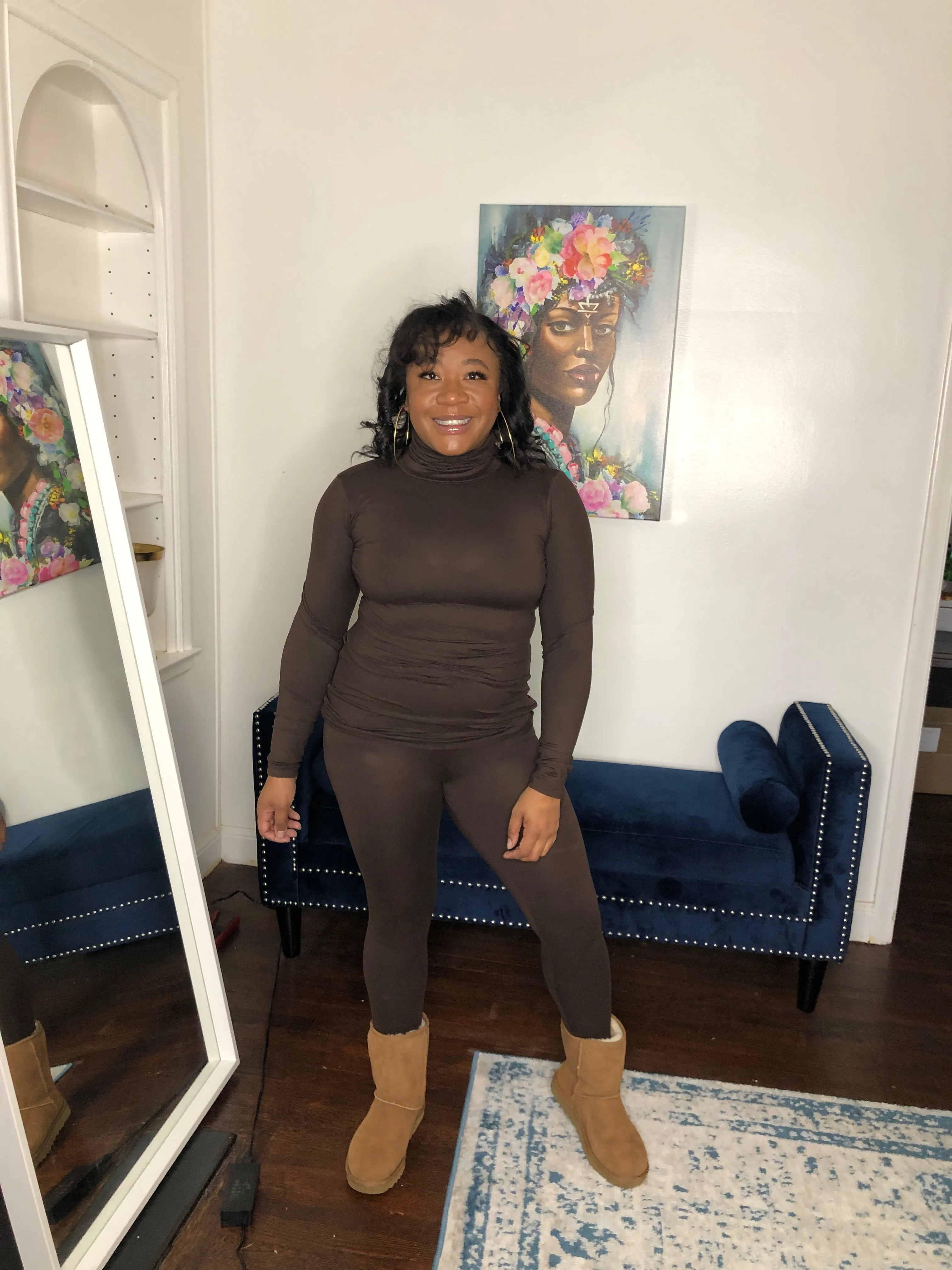 Brown Turtleneck Set