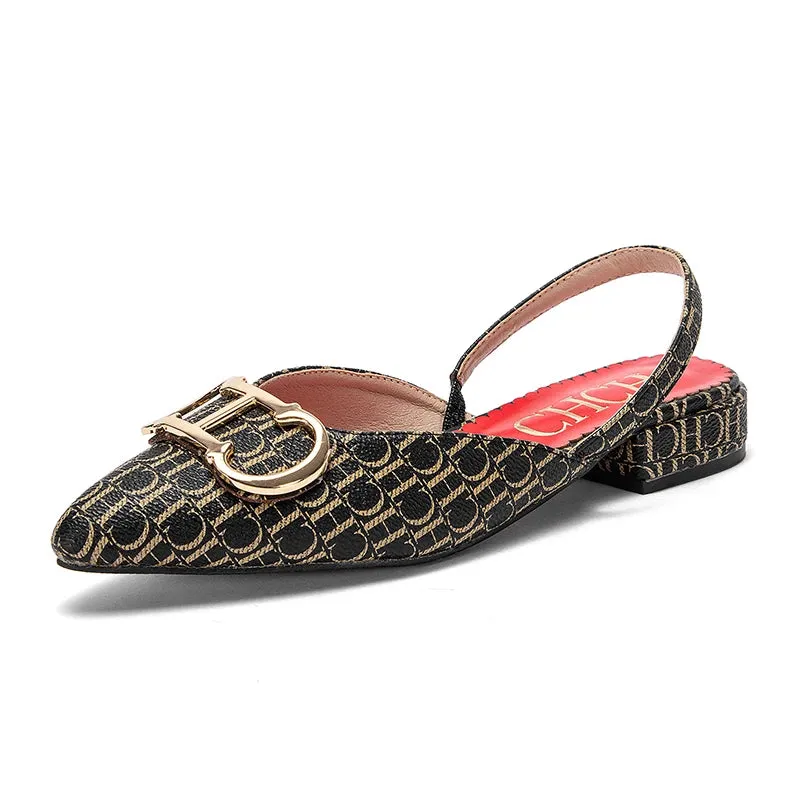 CHCH Women's Black Pointed Loafers – Elegant Flat Business Shoes™