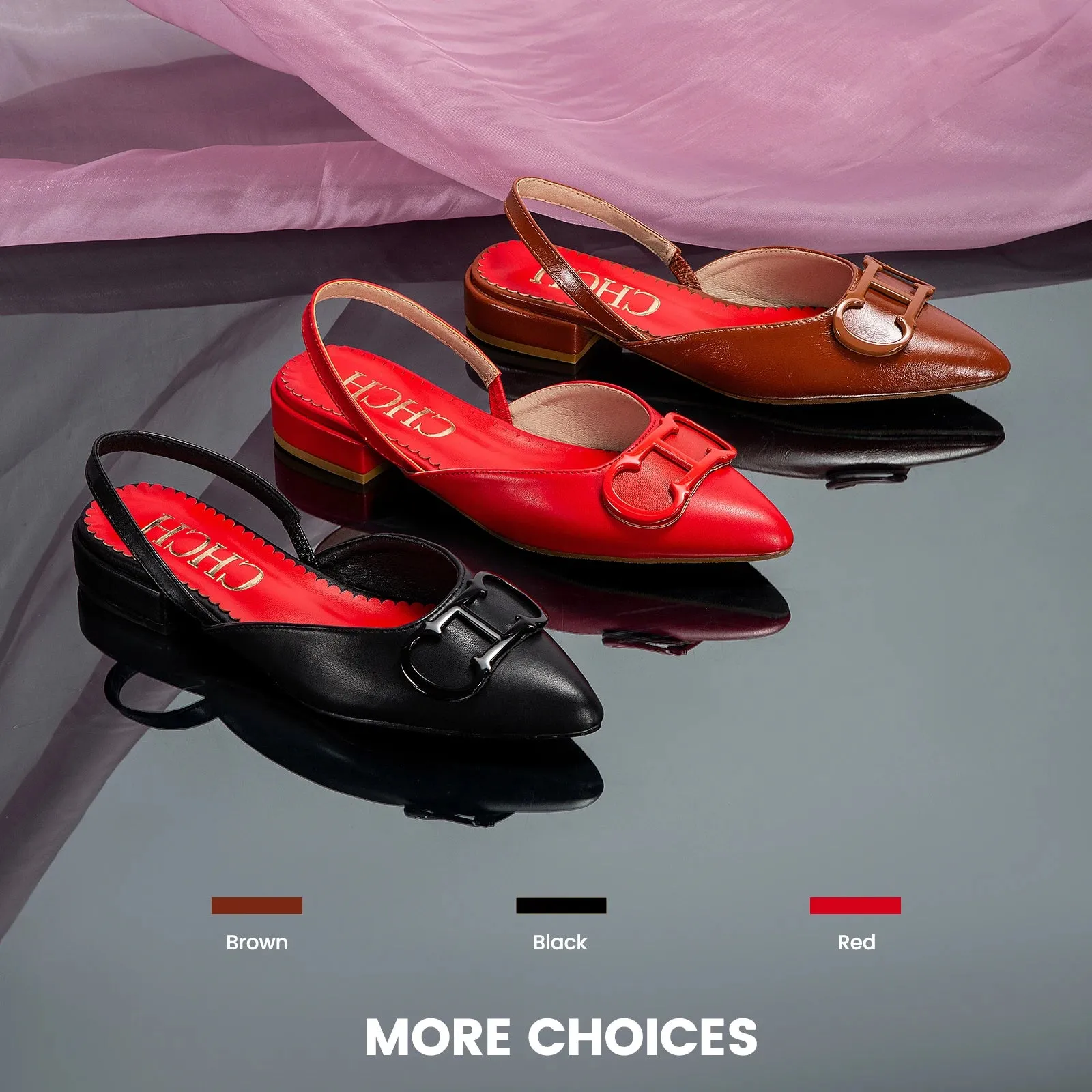 CHCH Women's Black Pointed Loafers – Elegant Flat Business Shoes™