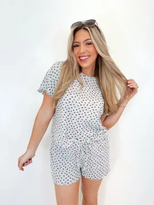 Daphne Ditsy Print Ruffle Short Set