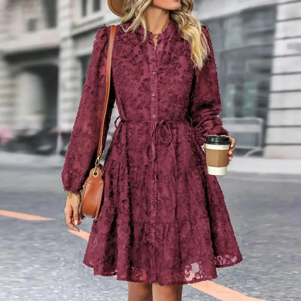 Elegant A-line lace midi dress