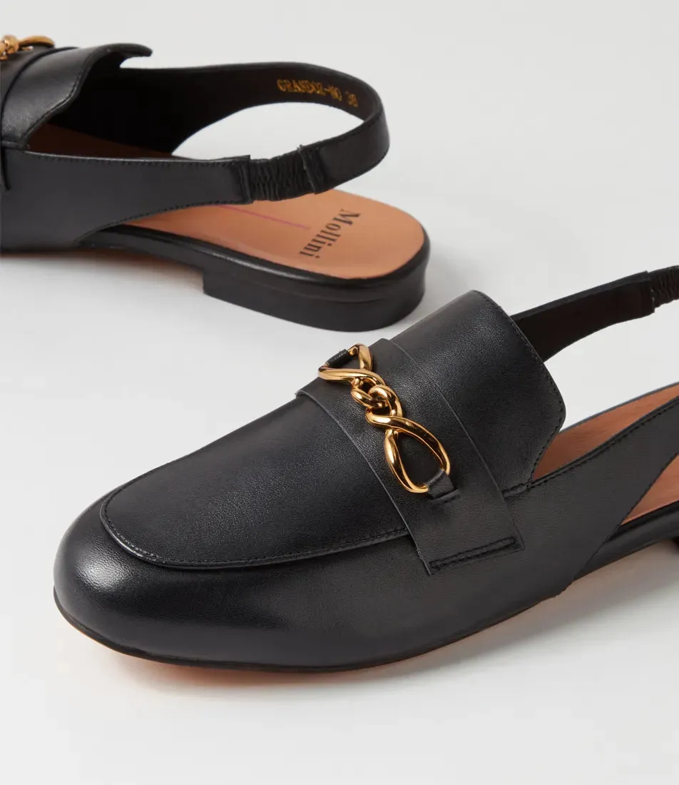 Grandoz Black Leather Loafers