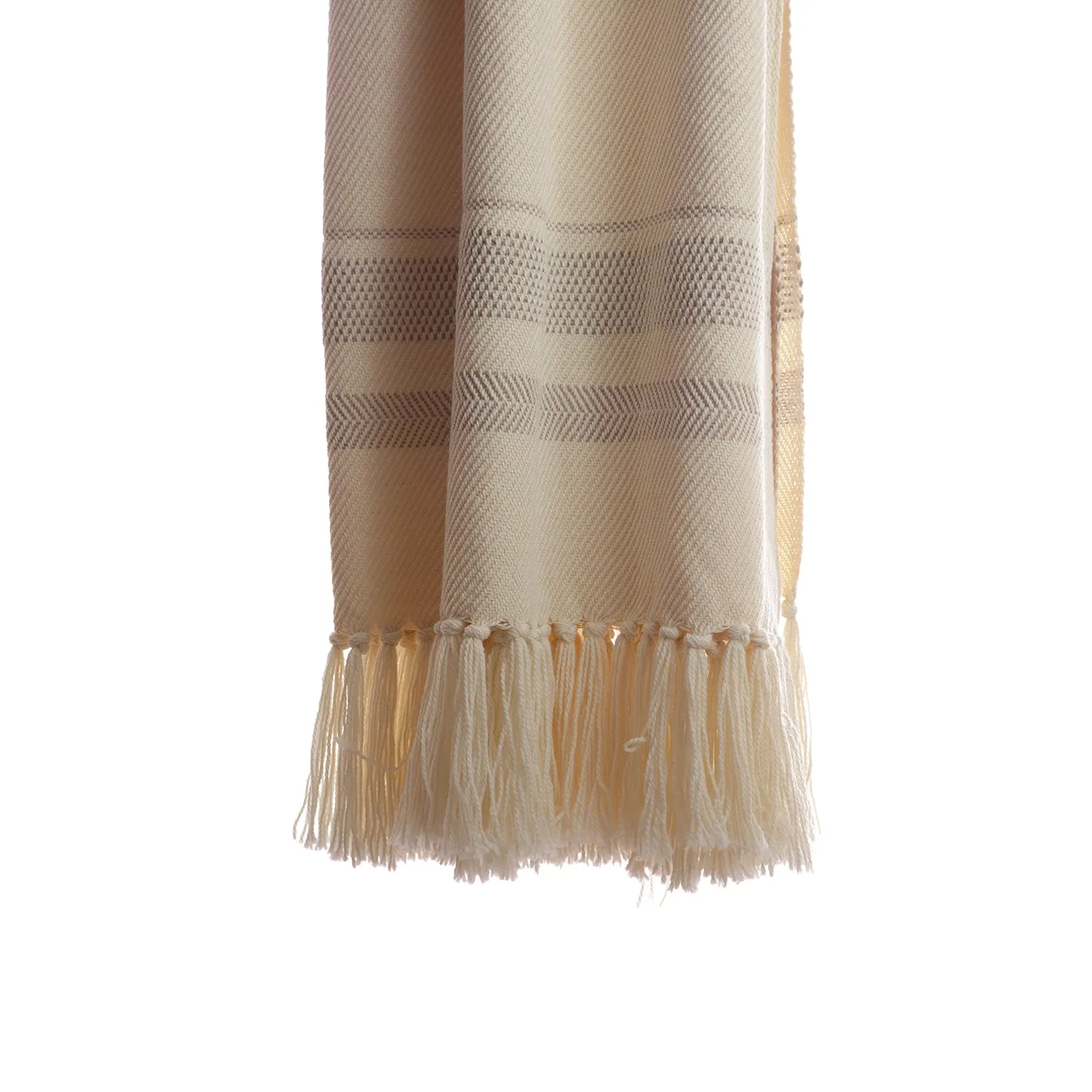 Grey Chevron Wool Throw Blanket