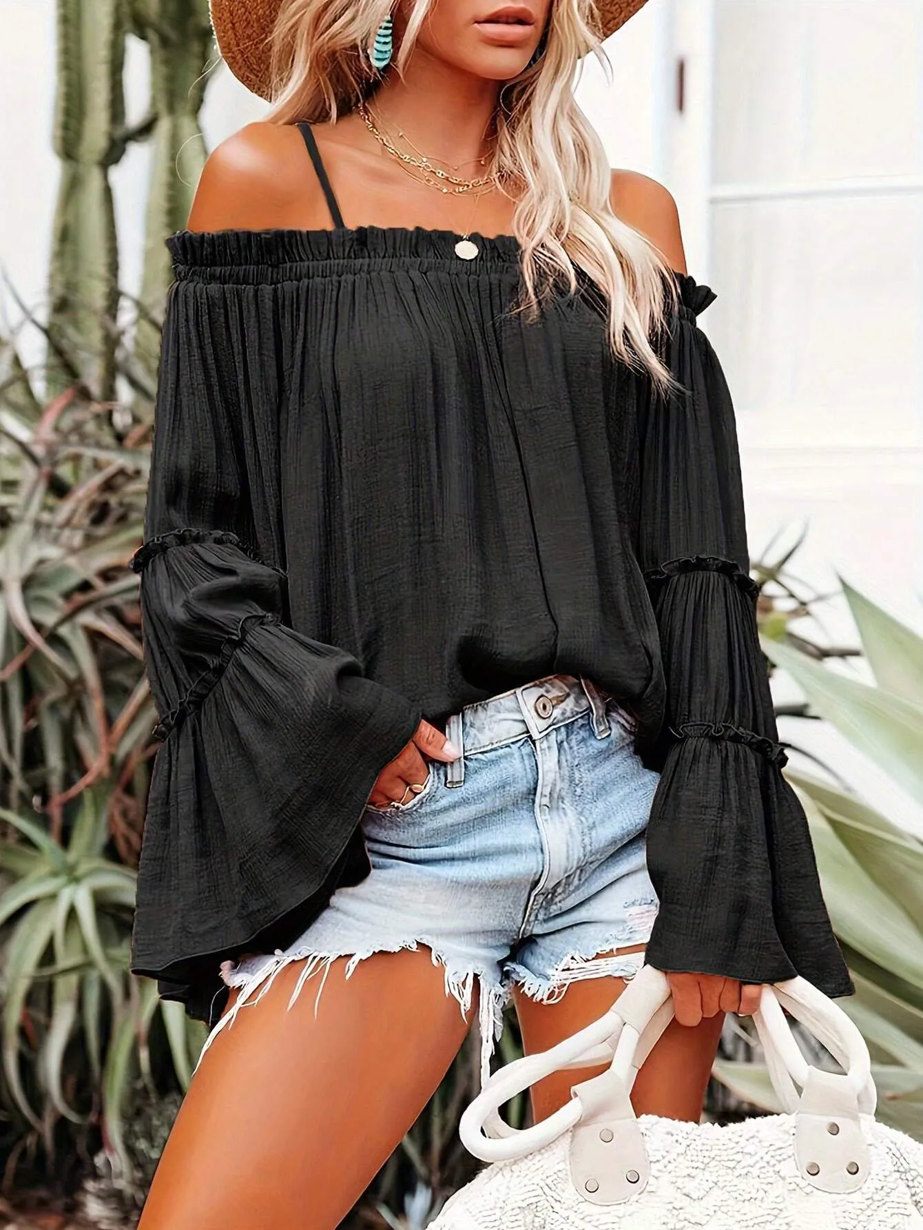High Tide Off the Shoulder Top