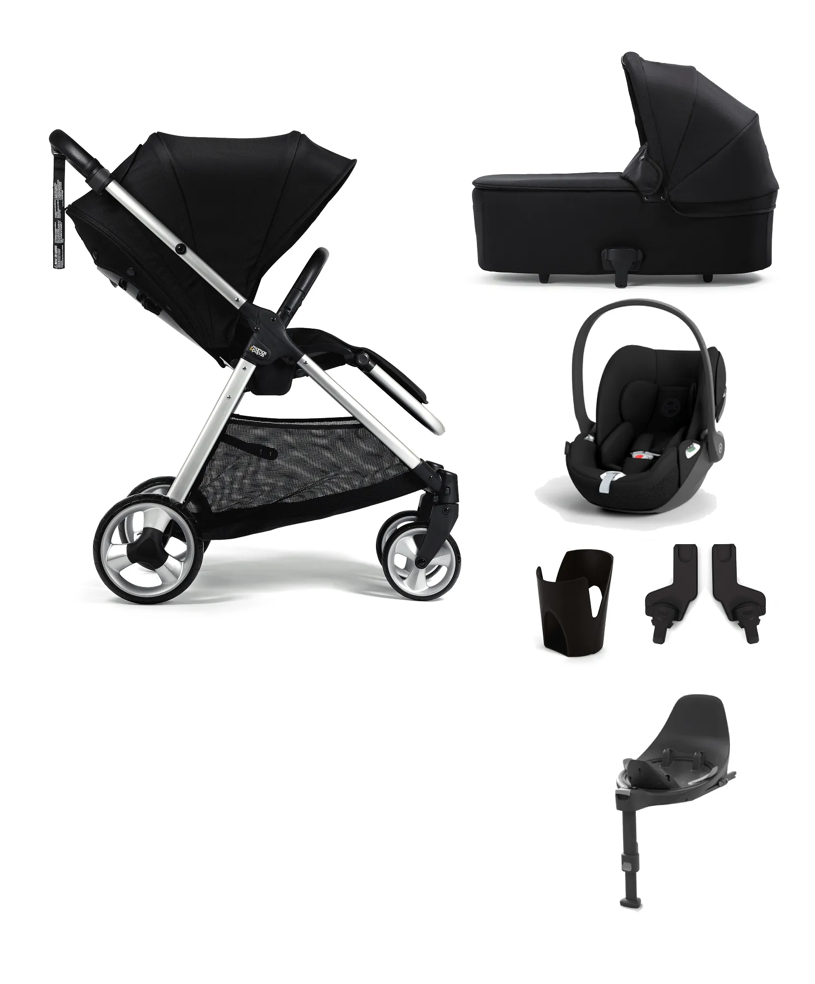 Mamas & Papas Flip XT2, Cloud T (6 Piece) Travel System - Black