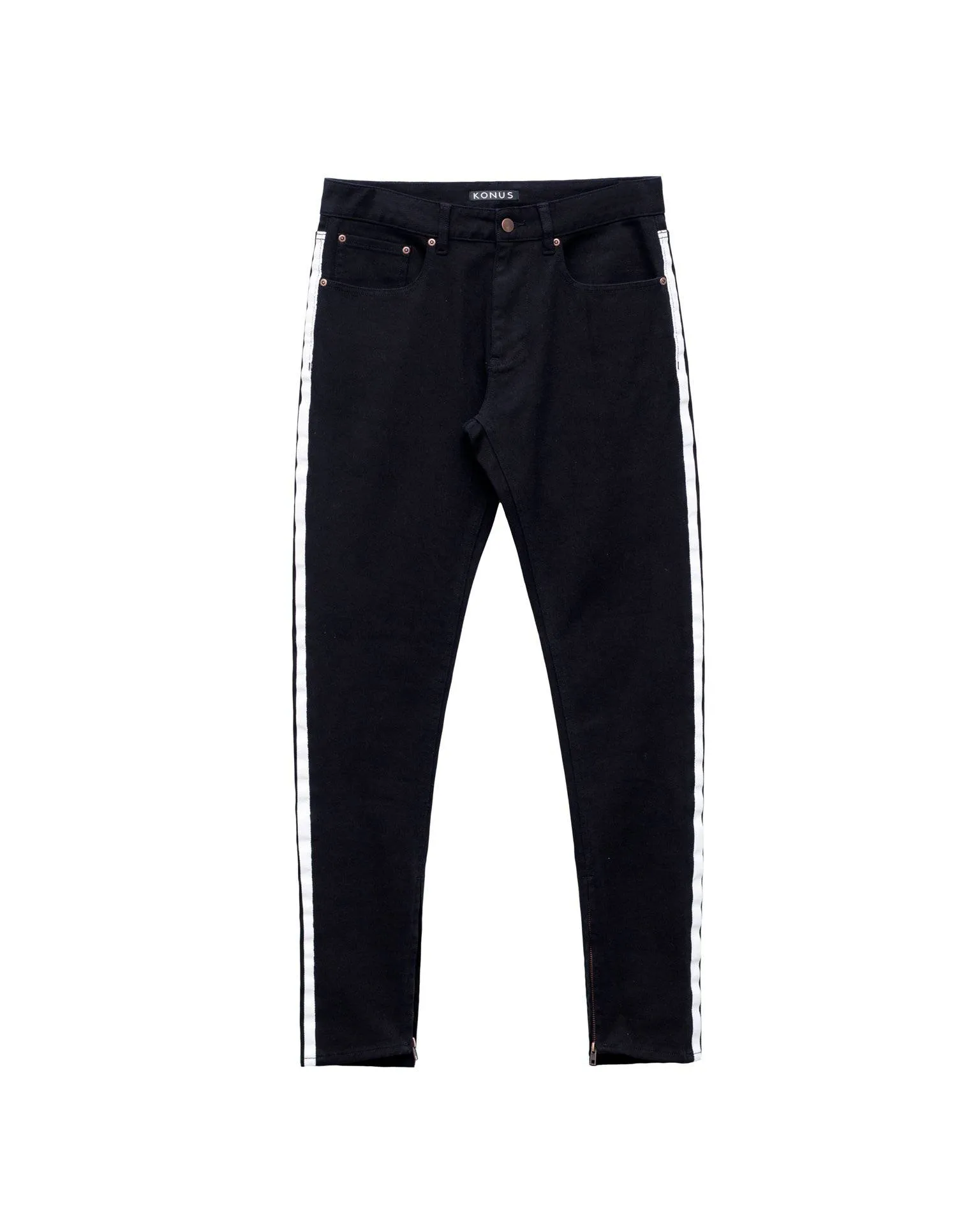 Men's Track Zip Slim Fit Denim In Black