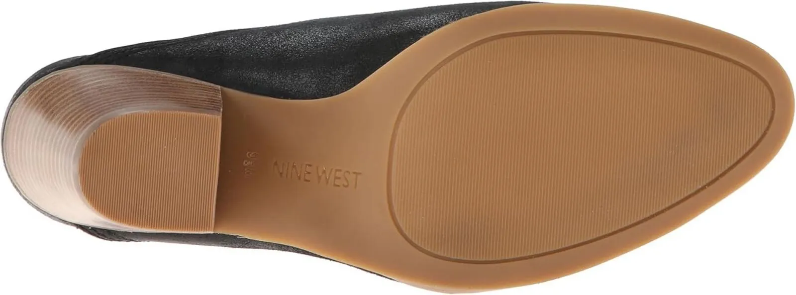Nine West Women's Block Heel Hannah Leather Mule 25001062-169 Black Leather 6.5M
