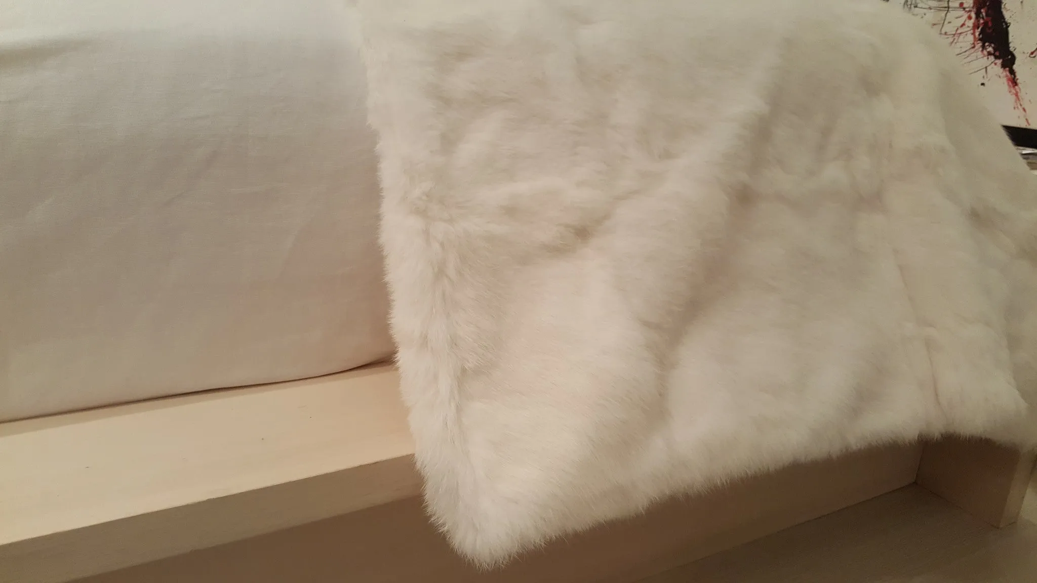 Rabbit Fur Blanket - Natural Ivory