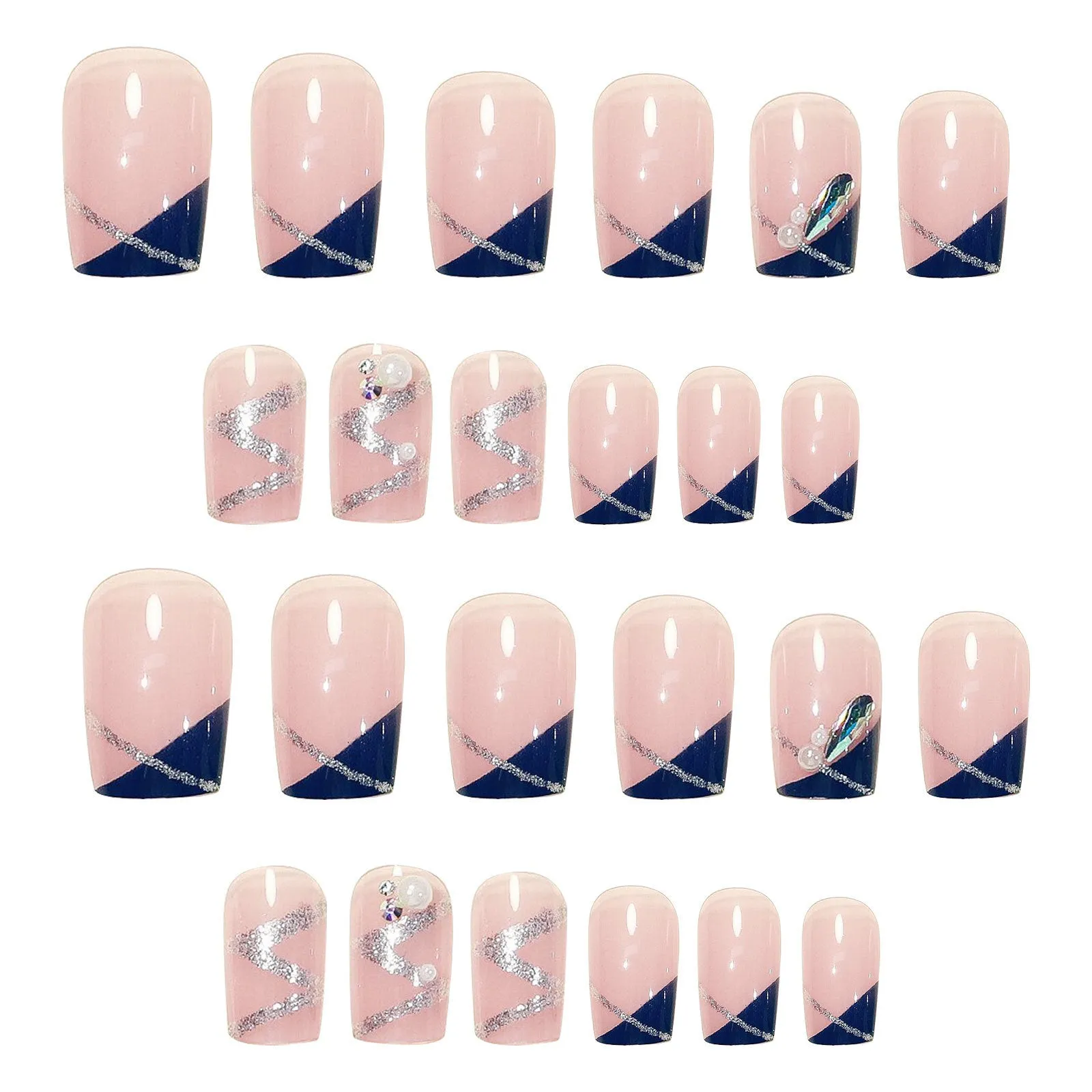 Square Pink Blue French Love Line