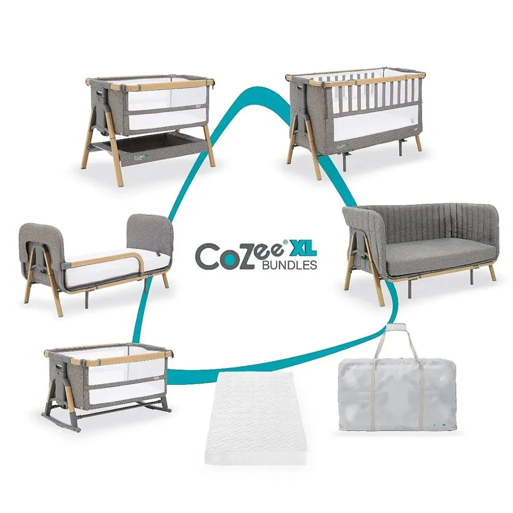 TUTTI BAMBINI CoZee XL - Complete Birth to 4  Years Package - Oak/Charcoal