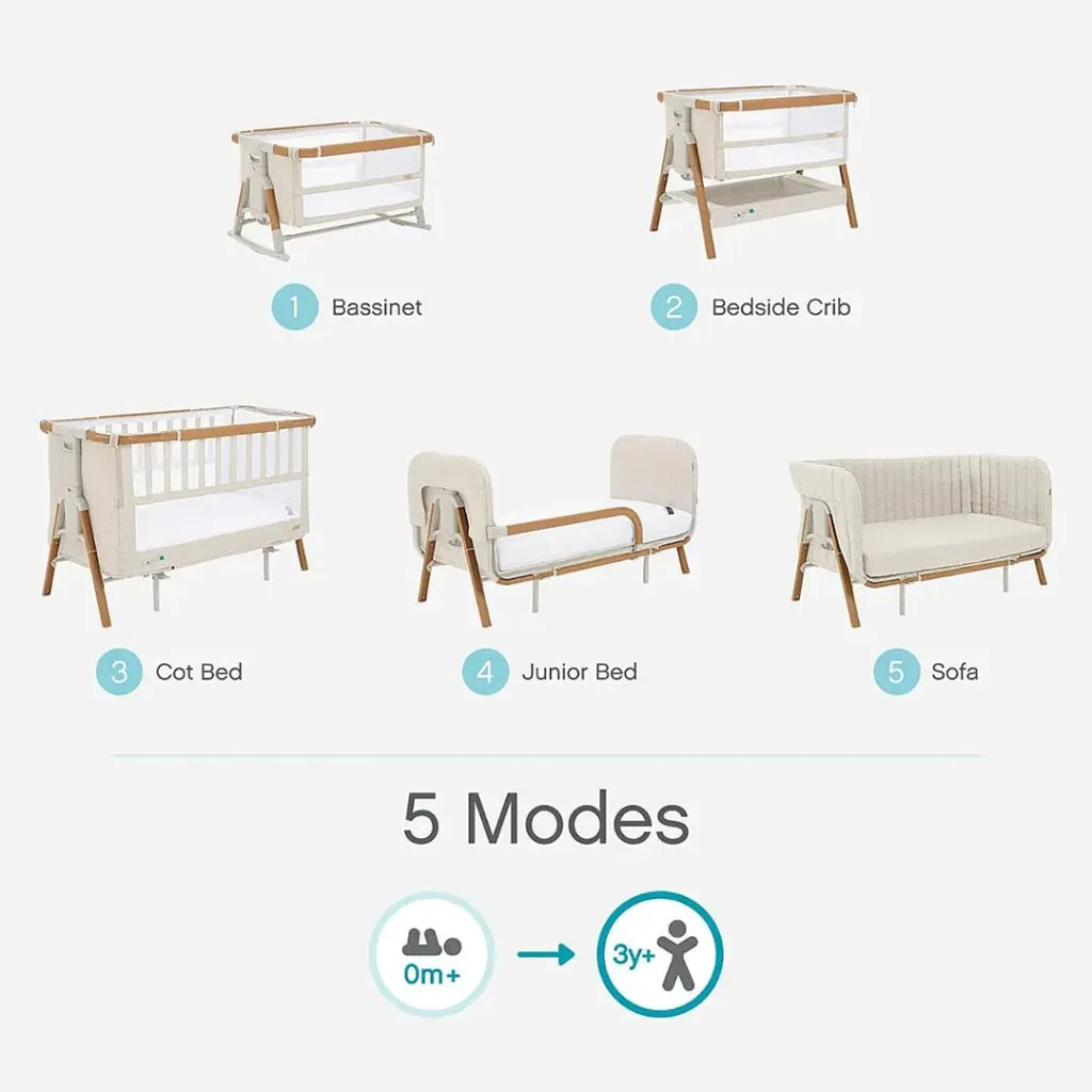 TUTTI BAMBINI CoZee XL - Complete Birth to 4  Years Package - Scandinavian Walnut/Ecru