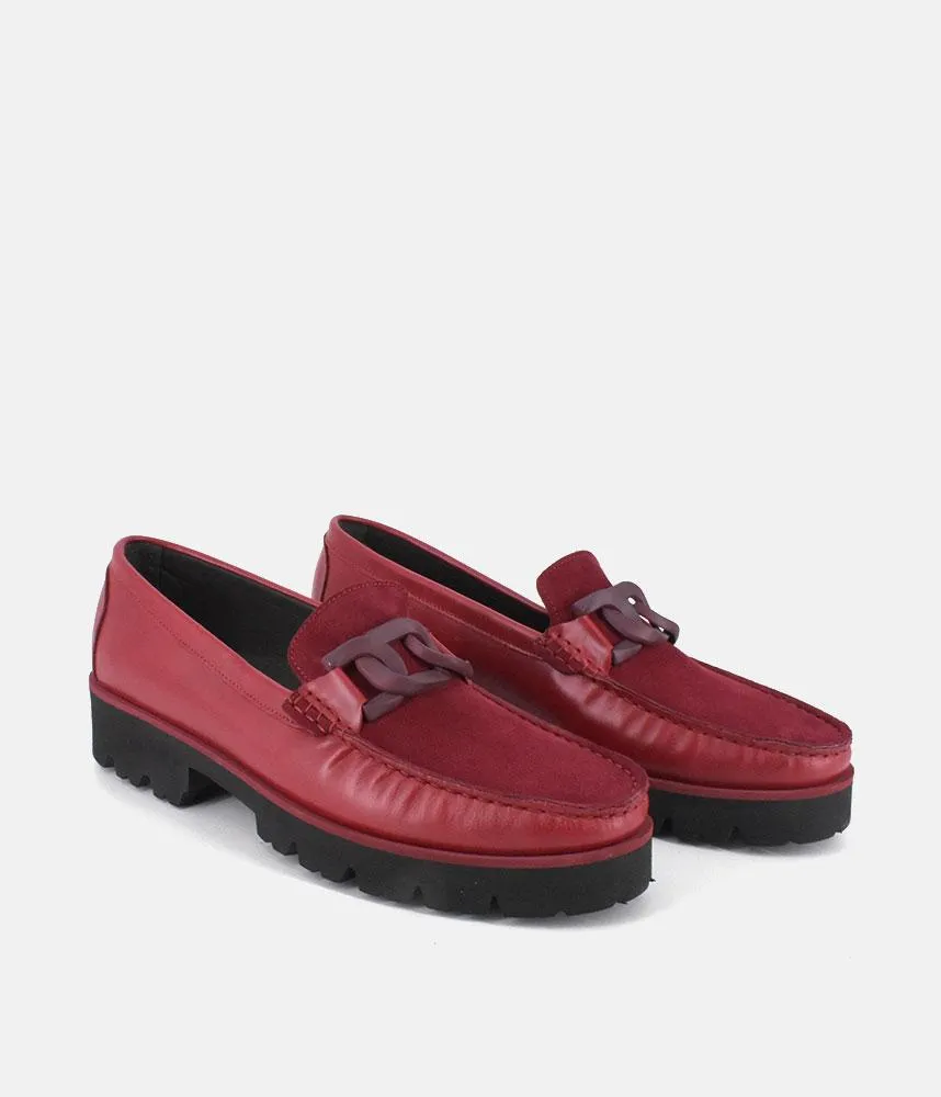 Vittoria Mengoni Beautiful Red Leather Loafers