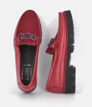 Vittoria Mengoni Beautiful Red Leather Loafers