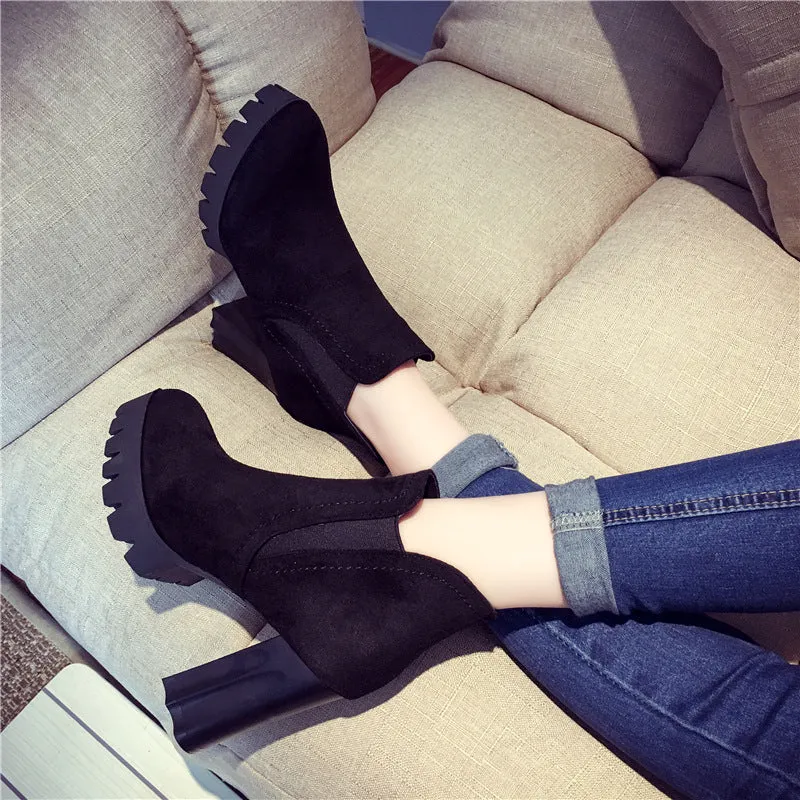 Winter Suede Platform Martin Boots